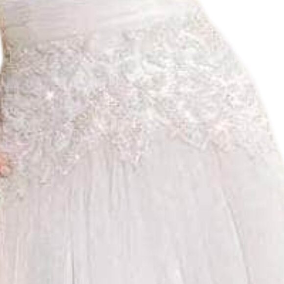NWT Tarik Ediz 92346 Tulle Wedding Dress Krem Size 10 - Picture 4 of 5